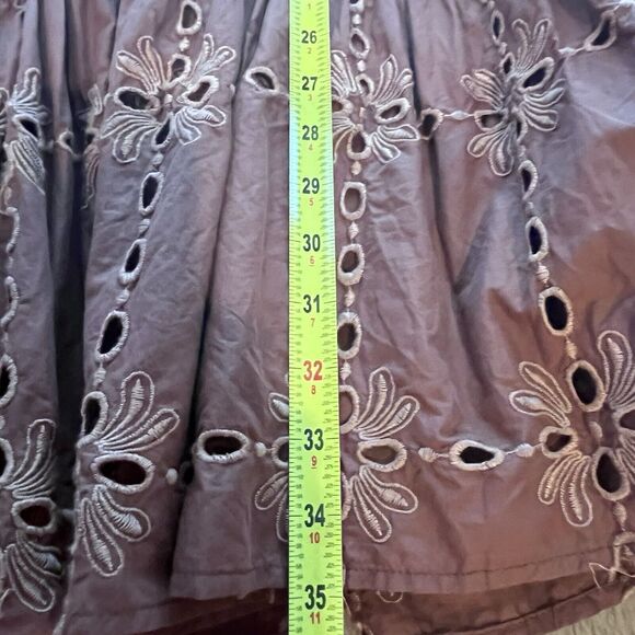 Anthropologie Eva Franco Josie Eyelet Tunic Dress Brown Size XS With Slip‎ Liner - Picture 12 of 13